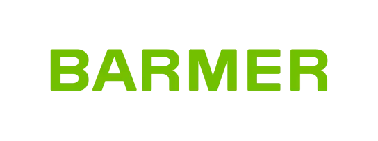 Green 'BARMER' text in a bold sans-serif font on a black background.