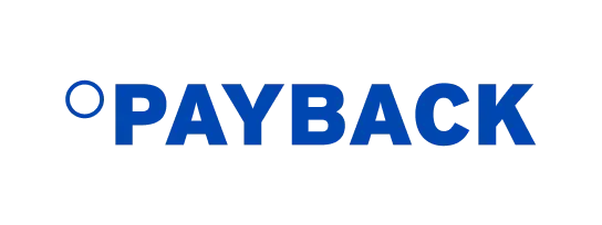 Payback logo, with the brand name 'PAYBACK' in blue, featuring a small circle.